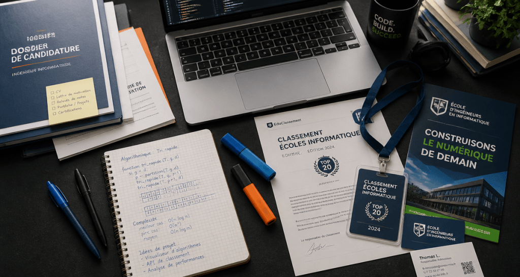 Classement des ecoles informatiques, bureau étudiant, dossiers et badge