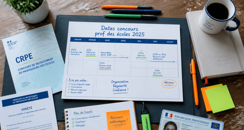 dates concours prof des écoles 2025 calendrier CRPE