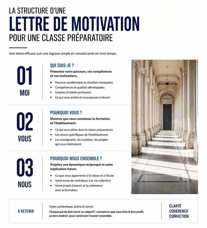 Structure idéale d'une lettre de motivation pour une classe préparatoire CPGE