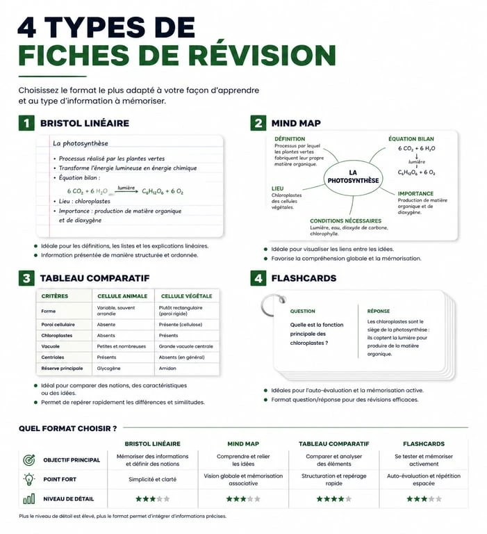 Exemples de modèles et idées de fiche de révision pour optimiser ses études