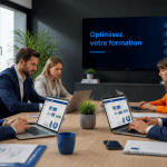 erp pour centre de formation équipe autour d'un tableau de bord