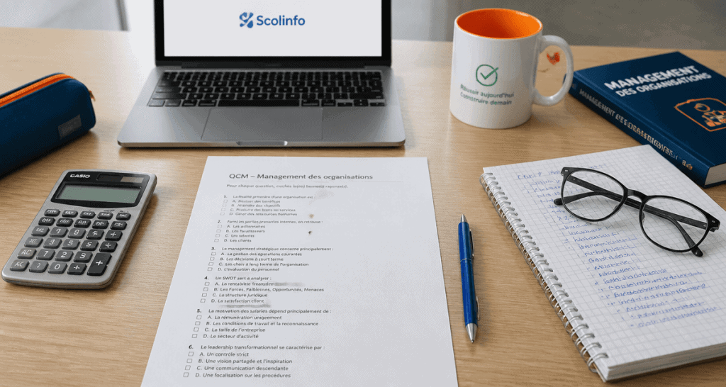 exercice recrutement scolinfo bureau examen QCM