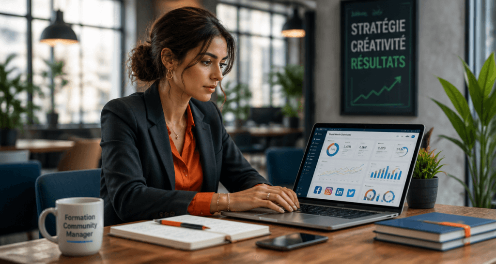 formation a distance community manager femme ordinateur