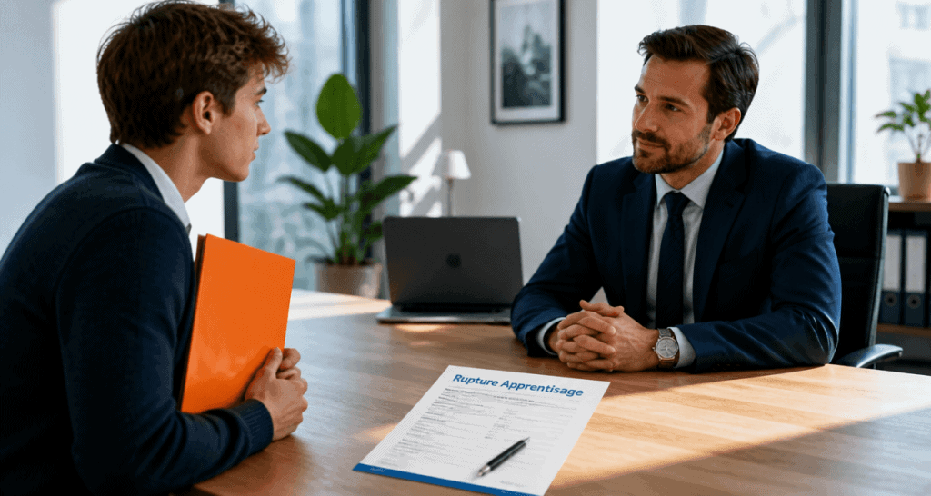 formulaire rupture contrat apprentissage sur table