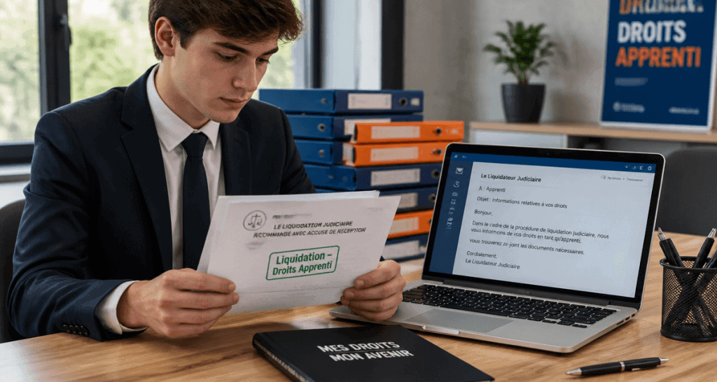 je suis apprenti et mon entreprise ferme, courrier liquidation
