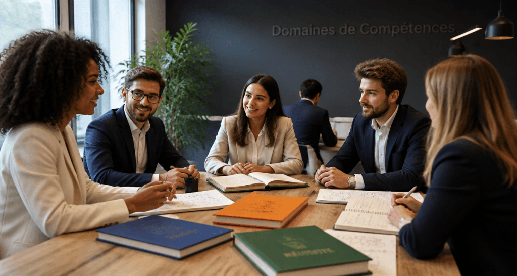 Les domaines de compétences présentés en réunion