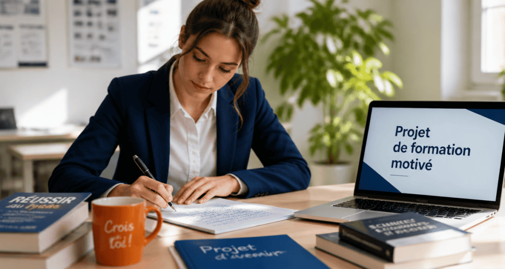 Lycéenne rédige lettre de motivation IFSI Parcoursup