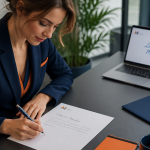 lettre de motivation pour une ecole manuscrite sur bureau contemporain