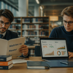 etudiants comparant maitrise et master en bibliotheque