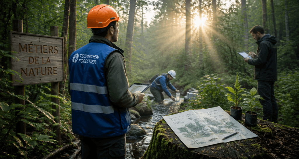 metier dans la nature en foret technicien hydrogéologue paysagiste
