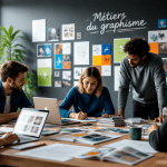équipe métier du graphisme en studio moderne