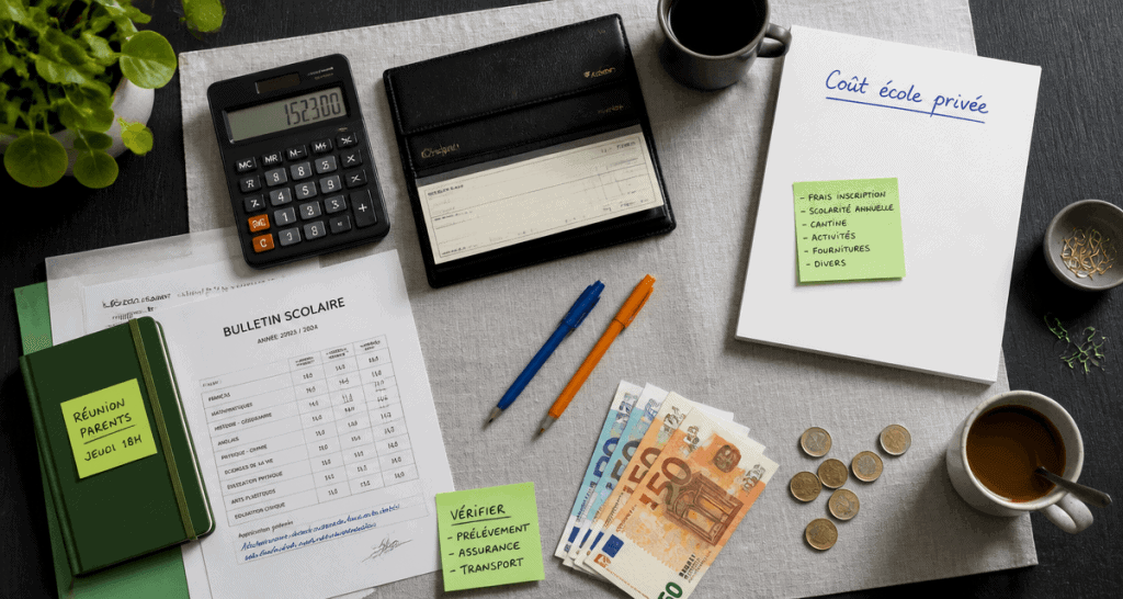 prix ecole privé documents calculatrice argent