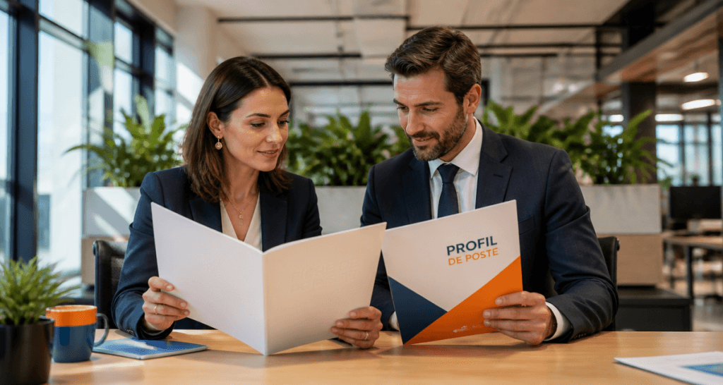 profil de poste et fiche de poste sur table open space