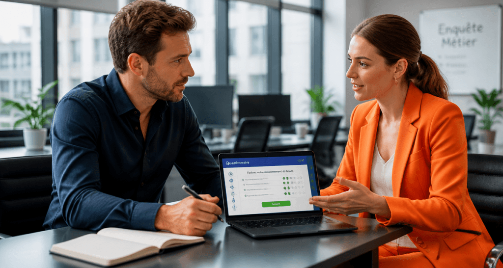 questionnaire enquête métier discussion professionnelle