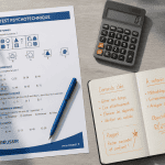test de recrutement gratuit avec reponse sur bureau moderne