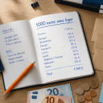 vivre avec 1000 euros par mois sans loyer carnet de comptes et calculatrice