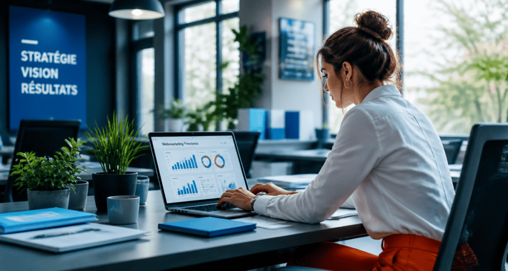 webmarketing freelance femme analyse données
