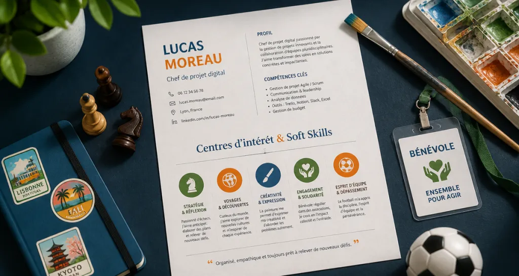 centre d intérêt cv objets loisirs bureau