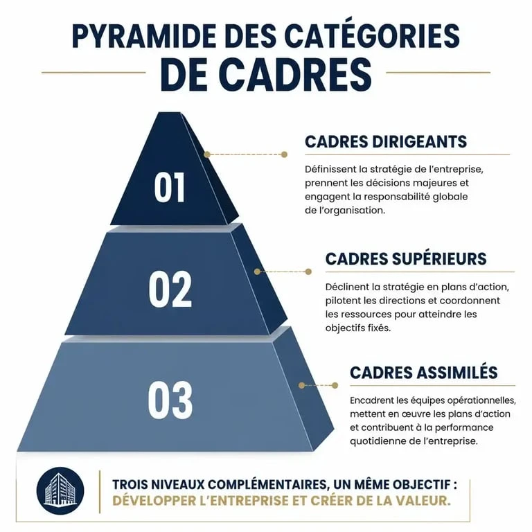 Infographie des différentes catégories de la profession cadre en France