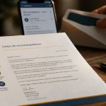 Modèle lettre de recommandation : lettre sur bureau, enveloppe et conseils