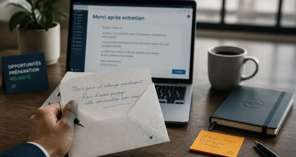 Remerciement après entretien : email prêt en 24 heures