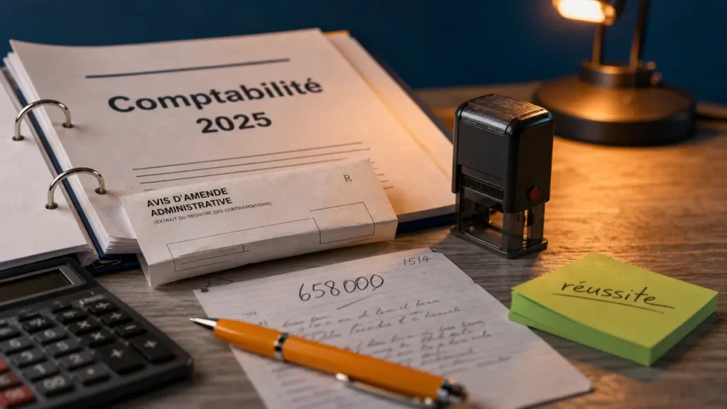 Compte comptable amende : 658000, 1514 ou 4551