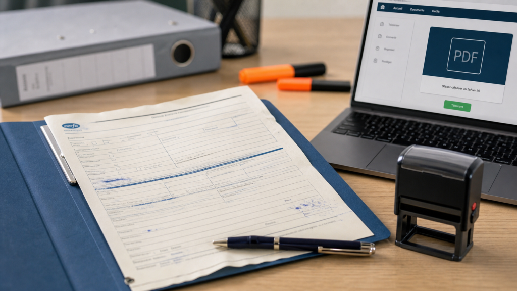 Contrat d’apprentissage pdf : formulaire Cerfa 10103*10 sur bureau