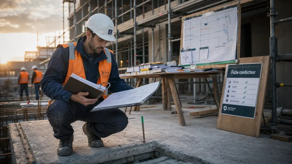 Fiche de poste conducteur de travaux : budget, sécurité et réception sur chantier
