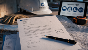Lettre de motivation construction, sécurité et erreurs d’entretien BTP, reçu