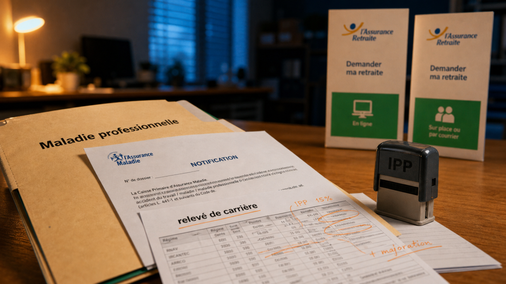 Maladie professionnelle retraite : dossier IPP et relevé de carrière pour départ dès 60 ans