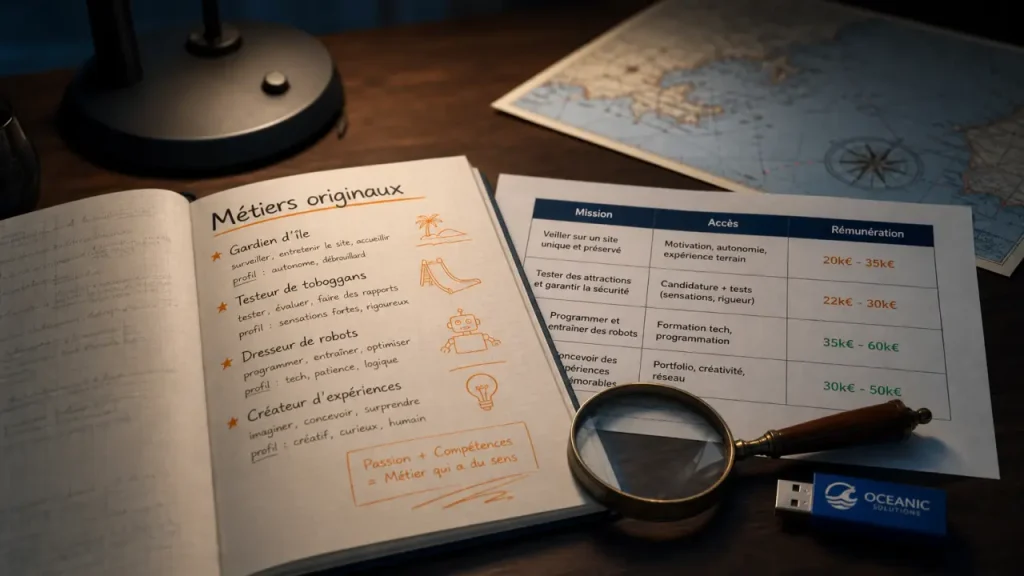 Métier original : carnet métiers originaux et comparatif
