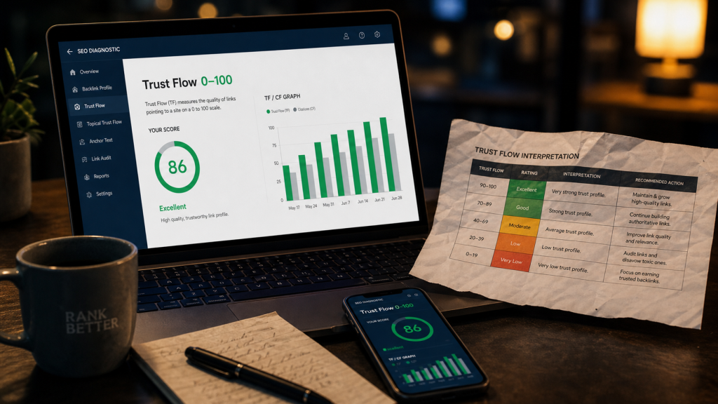 Trust flow gratuit pour auditer backlinks et autorité SEO