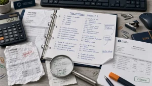 Comptabilité fiche métier : clavier, calculatrice et clôture comptable PME, cabinet ou grande entreprise