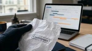 Devenir écrivain public : tampon confidentiel sur documents administratifs
