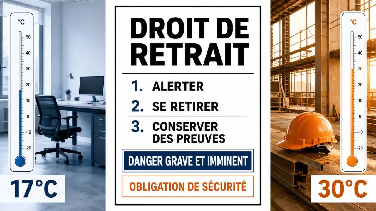 Température droit de retrait : seuils INRS et étapes pour agir au travail