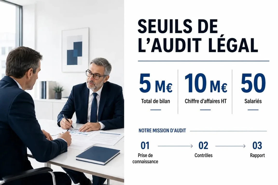 Audit légal : schéma des seuils d’obligation et du déroulement de la mission