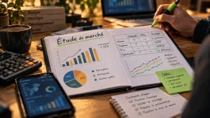 Etude de marché exemple : bureau, graphiques et décisions
