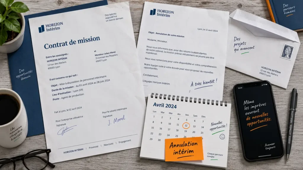 Délai annulation mission intérim selon signature et début de contrat