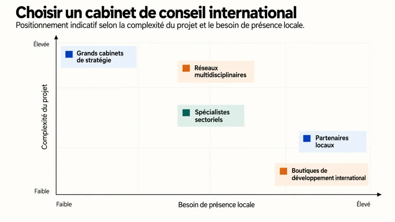 Cabinet conseil international : critères de choix selon la complexité du projet et la présence locale