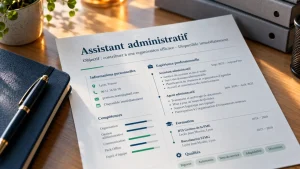 Exemple titre CV assistant administratif sur bureau