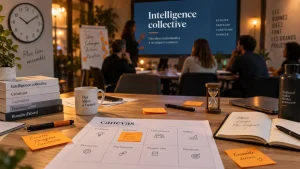 Outils intelligence collective en atelier : participants en réunion